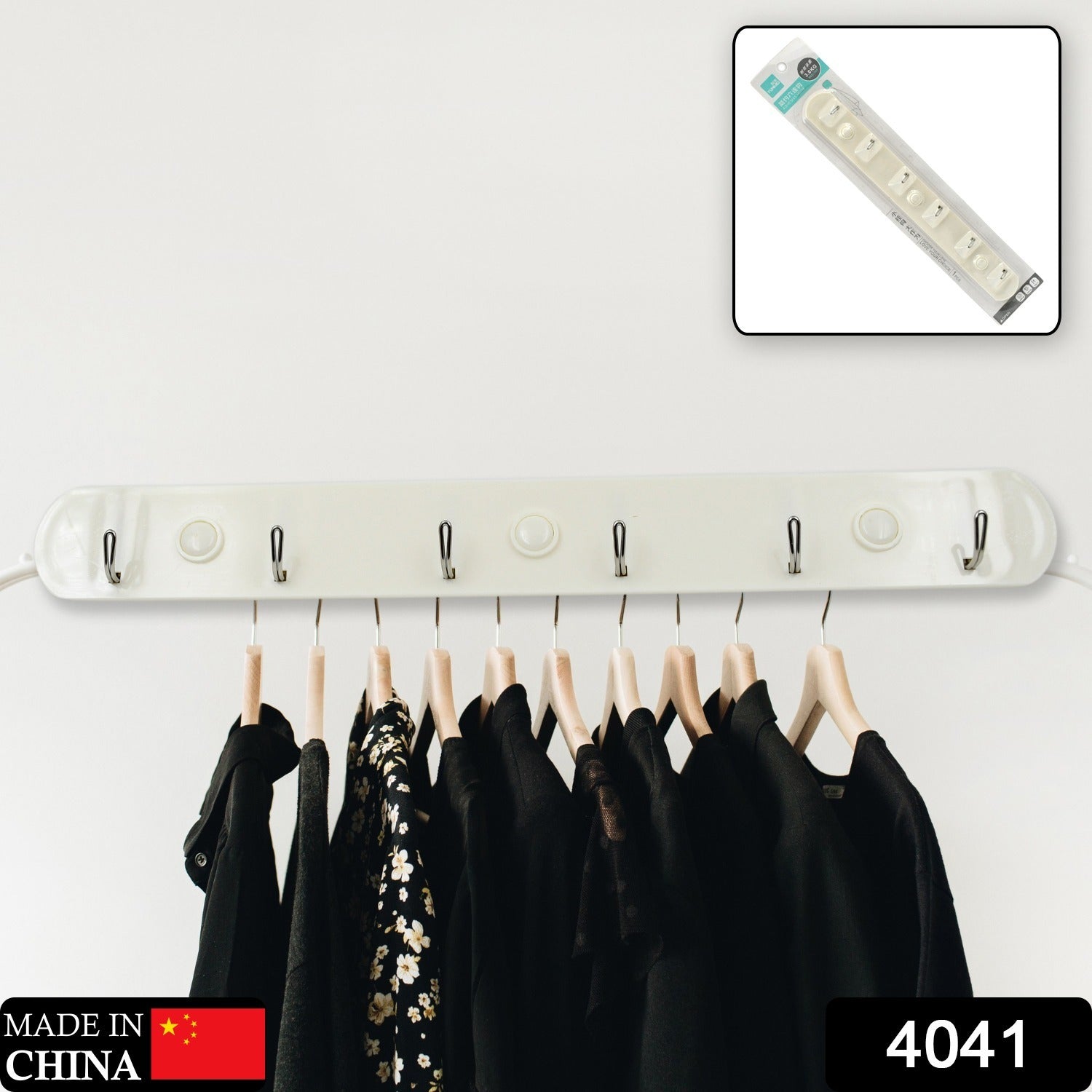 4041 Multipurpose hangers, Wall Door Hooks Rail for Hanging Clothes for Hanging Hook Rack Rail, Extra Long Coat Hanger Wall Mount for Clothes, Jacket, Hats, 6 Hook 4041 Multipurpose hangers, Wall Door Hooks Rail for Hanging Clothes for Hanging Hook Rack Rail, Extra Long Coat Hanger Wall Mount for Clothes, Jacket, Hats, 6 Hook